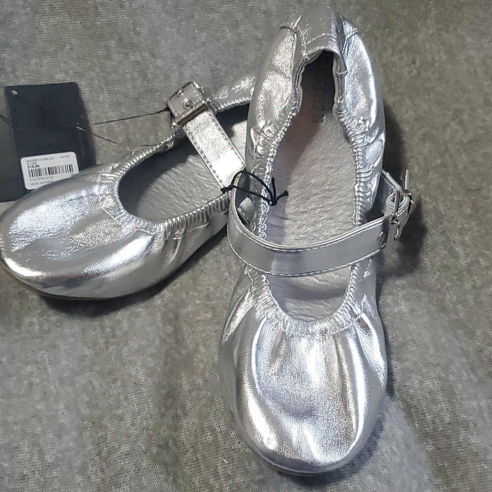 Silver Mettalic Ballerina Shoes
